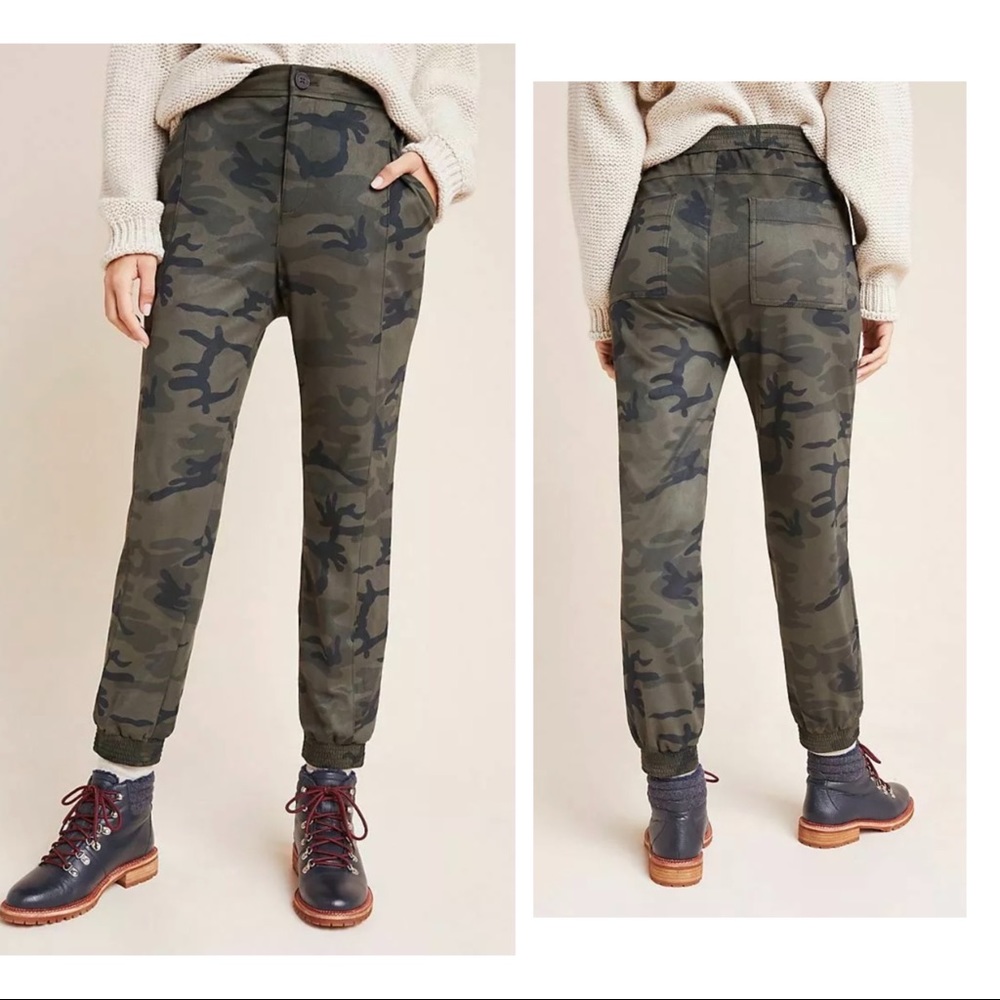 NEW Anthropologie Textured Camo Joggers - Picture 3 of 15